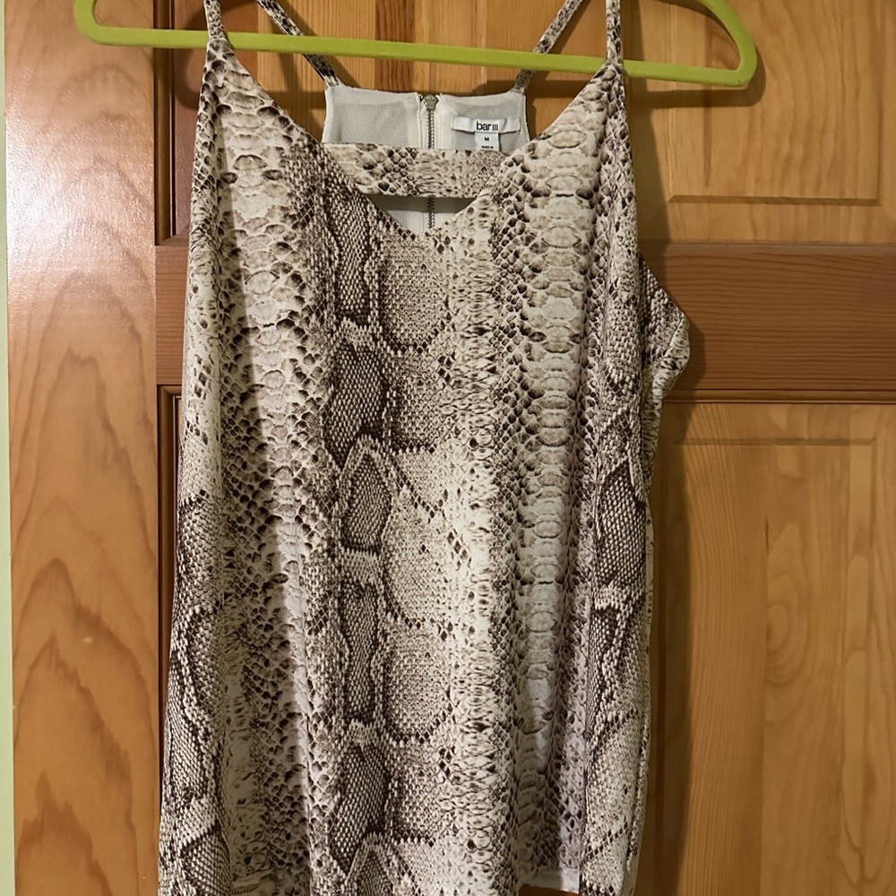 Bar III Snakeskin Print Sleeveless Top